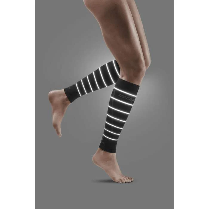 Reflective Calf Sleeves Women - Black/Silver - Image 3