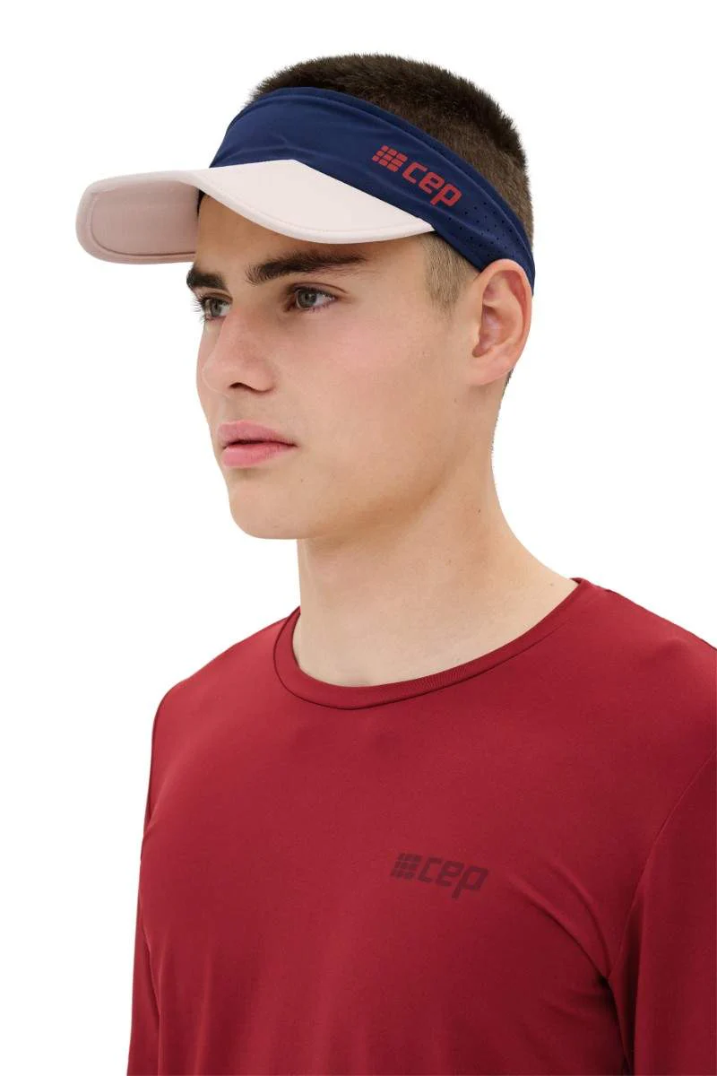 The Run Visor Unisex - Blue/Cream - Image 3